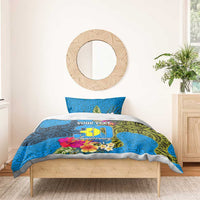 Personalised Palau Independence Day Bedding Set 1st October 30th Anniversary Polynesian Jungle Flower