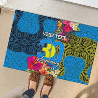 Personalised Palau Independence Day Rubber Doormat 1st October 30th Anniversary Polynesian Jungle Flower