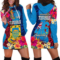 Tuvalu Independence Day Hoodie Dress 1st October 46th Anniversary Polynesian Jungle Flower LT03 - Polynesian Pride