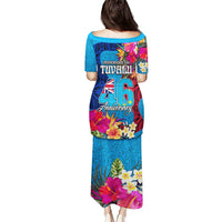 Tuvalu Independence Day Puletasi 1st October 46th Anniversary Polynesian Jungle Flower LT03 - Polynesian Pride