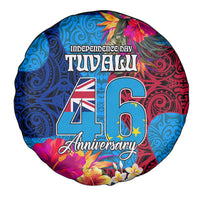 Tuvalu Independence Day Spare Tire Cover 1st October 46th Anniversary Polynesian Jungle Flower LT03 - Polynesian Pride