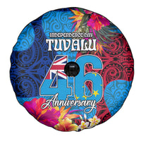 Tuvalu Independence Day Spare Tire Cover 1st October 46th Anniversary Polynesian Jungle Flower LT03 - Polynesian Pride