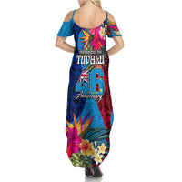 Tuvalu Independence Day Summer Maxi Dress 1st October 46th Anniversary Polynesian Jungle Flower LT03 - Polynesian Pride