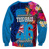 Tuvalu Independence Day Sweatshirt 1st October 46th Anniversary Polynesian Jungle Flower LT03 - Polynesian Pride