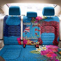 Personalised Tuvalu Independence Day Back Car Seat Cover 1st October 46th Anniversary Polynesian Jungle Flower