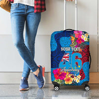 Personalised Tuvalu Independence Day Luggage Cover 1st October 46th Anniversary Polynesian Jungle Flower LT03 - Polynesian Pride