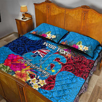Personalised Tuvalu Independence Day Quilt Bed Set 1st October 46th Anniversary Polynesian Jungle Flower LT03 - Polynesian Pride