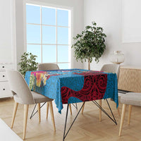 Personalised Tuvalu Independence Day Tablecloth 1st October 46th Anniversary Polynesian Jungle Flower LT03 - Polynesian Pride
