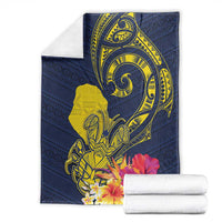 Niue Independence Day Blanket Hiapo Pattern Hibiscus Plumeria and Uga LT03 - Polynesian Pride