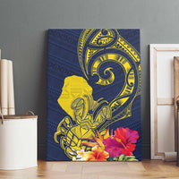 Niue Independence Day Canvas Wall Art Hiapo Pattern Hibiscus Plumeria and Uga LT03 - Polynesian Pride