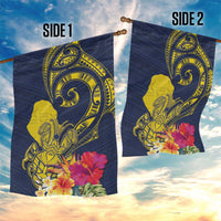 Niue Independence Day Garden Flag Hiapo Pattern Hibiscus Plumeria and Uga LT03 - Polynesian Pride
