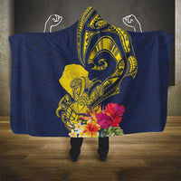 Niue Independence Day Hooded Blanket Hiapo Pattern Hibiscus Plumeria and Uga LT03 - Polynesian Pride