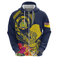 Niue Independence Day Hoodie Hiapo Pattern Hibiscus Plumeria and Uga