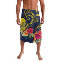 Niue Independence Day Lavalava Hiapo Pattern Hibiscus Plumeria and Uga LT03 Yellow - Polynesian Pride