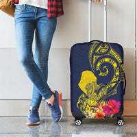 Niue Independence Day Luggage Cover Hiapo Pattern Hibiscus Plumeria and Uga LT03 - Polynesian Pride