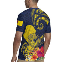 Niue Independence Day Rugby Jersey Hiapo Pattern Hibiscus Plumeria and Uga LT03 - Polynesian Pride