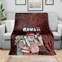 Hawaii Aloha Santa Claus Funny Polynesian Tattoo Blanket Red Color LT03 - Polynesian Pride