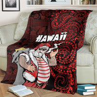 Hawaii Aloha Santa Claus Funny Polynesian Tattoo Blanket Red Color LT03 - Polynesian Pride