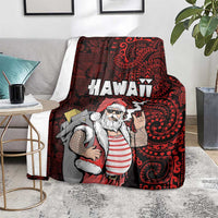 Hawaii Aloha Santa Claus Funny Polynesian Tattoo Blanket Red Color LT03 - Polynesian Pride