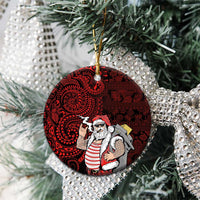 Hawaii Aloha Santa Claus Funny Polynesian Tattoo Ceramic Ornament Red Color LT03 - Polynesian Pride