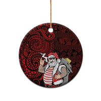 Hawaii Aloha Santa Claus Funny Polynesian Tattoo Ceramic Ornament Red Color LT03 - Polynesian Pride