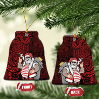Hawaii Aloha Santa Claus Funny Polynesian Tattoo Ceramic Ornament Red Color LT03 Bell Flake Red - Polynesian Pride