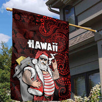 Hawaii Aloha Santa Claus Funny Polynesian Tattoo Garden Flag Red Color LT03 - Polynesian Pride