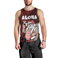 Hawaii Aloha Santa Claus Funny Polynesian Tattoo Men Tank Top Red Color LT03 - Polynesian Pride