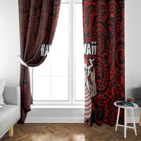 Hawaii Aloha Santa Claus Funny Polynesian Tattoo Window Curtain Red Color LT03 - Polynesian Pride