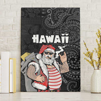 Hawaii Aloha Santa Claus Funny Polynesian Tattoo Canvas Wall Art Black Color LT03 Without Frame Black - Polynesian Pride