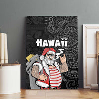 Hawaii Aloha Santa Claus Funny Polynesian Tattoo Canvas Wall Art Black Color LT03 - Polynesian Pride