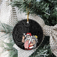 Hawaii Aloha Santa Claus Funny Polynesian Tattoo Ceramic Ornament Black Color LT03 - Polynesian Pride