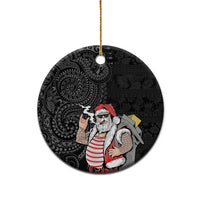 Hawaii Aloha Santa Claus Funny Polynesian Tattoo Ceramic Ornament Black Color LT03 - Polynesian Pride