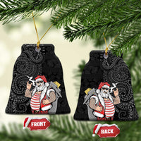 Hawaii Aloha Santa Claus Funny Polynesian Tattoo Ceramic Ornament Black Color LT03 Bell Flake Black - Polynesian Pride