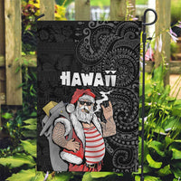Hawaii Aloha Santa Claus Funny Polynesian Tattoo Garden Flag Black Color LT03 Garden Flag Black - Polynesian Pride