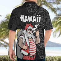 Hawaii Aloha Santa Claus Funny Polynesian Tattoo Hawaiian Shirt Black Color LT03 - Polynesian Pride
