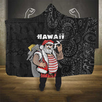 Hawaii Aloha Santa Claus Funny Polynesian Tattoo Hooded Blanket Black Color LT03 - Polynesian Pride