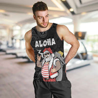 Hawaii Aloha Santa Claus Funny Polynesian Tattoo Men Tank Top Black Color LT03 Black - Polynesian Pride