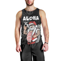 Hawaii Aloha Santa Claus Funny Polynesian Tattoo Men Tank Top Black Color LT03 - Polynesian Pride