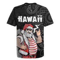 Hawaii Aloha Santa Claus Funny Polynesian Tattoo Rugby Jersey Black Color LT03 - Polynesian Pride