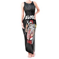 Hawaii Aloha Santa Claus Funny Polynesian Tattoo Tank Maxi Dress Black Color LT03 Women Black - Polynesian Pride