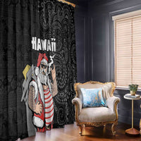 Hawaii Aloha Santa Claus Funny Polynesian Tattoo Window Curtain Black Color LT03 - Polynesian Pride