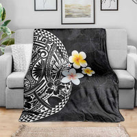 Hawaiian Hibiscus and Plumeria Polynesian Tribal Tattoo Blanket Black Color LT03 - Polynesian Pride