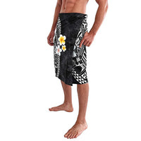 Hawaiian Hibiscus and Plumeria Polynesian Tribal Tattoo Lavalava Black Color LT03 - Polynesian Pride