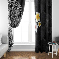 Hawaiian Hibiscus and Plumeria Polynesian Tribal Tattoo Window Curtain Black Color LT03 - Polynesian Pride