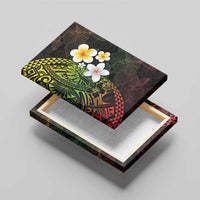 Hawaiian Hibiscus and Plumeria Polynesian Tribal Tattoo Canvas Wall Art Reggae Color LT03 - Polynesian Pride