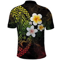 Hawaiian Hibiscus and Plumeria Polynesian Tribal Tattoo Polo Shirt Reggae Color