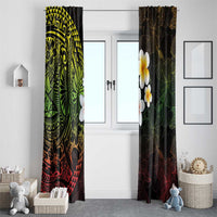 Hawaiian Hibiscus and Plumeria Polynesian Tribal Tattoo Window Curtain Reggae Color LT03 - Polynesian Pride