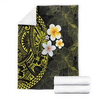Hawaiian Hibiscus and Plumeria Polynesian Tribal Tattoo Blanket Yellow Color LT03 - Polynesian Pride