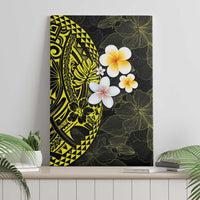 Hawaiian Hibiscus and Plumeria Polynesian Tribal Tattoo Canvas Wall Art Yellow Color LT03 - Polynesian Pride